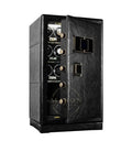 Black watch winder safe with digital display on a white background