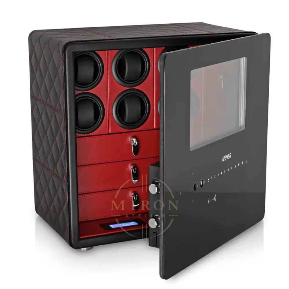Watch Winder Safe - Vendôme - 6 Slot-Red - Watch Winder