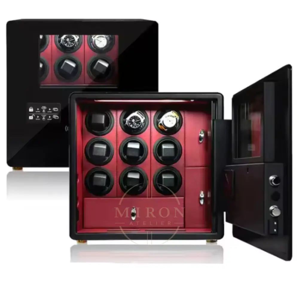 Watch Winder Safe - Vendôme - 9 Slot-Red - Watch Winder