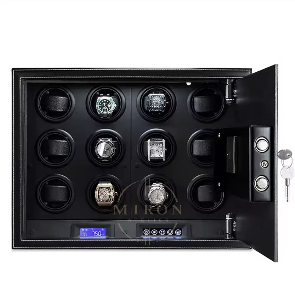 Watch Winder Safe - Le Gardien - 12 Slots Black - Watch Winder