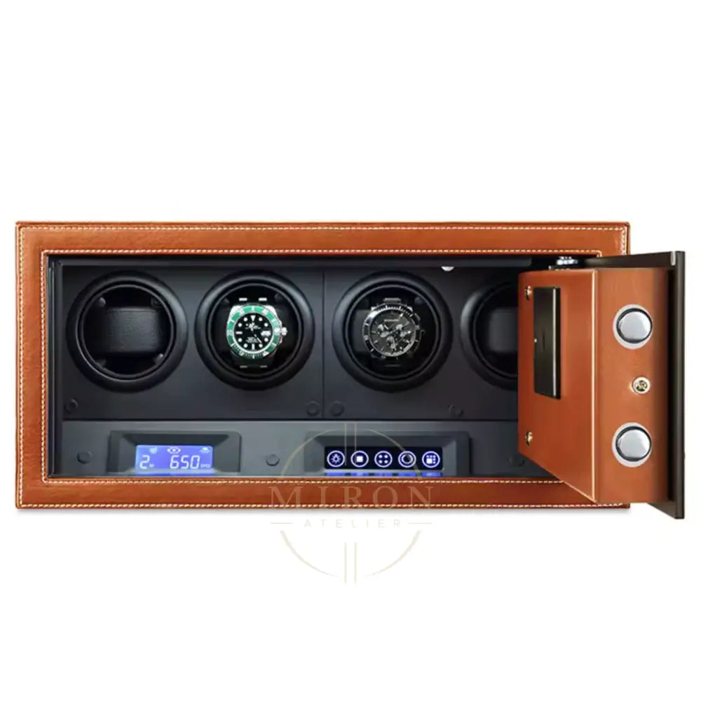 Watch Winder Safe - Le Gardien - 4 Slots Brown - Watch Winder