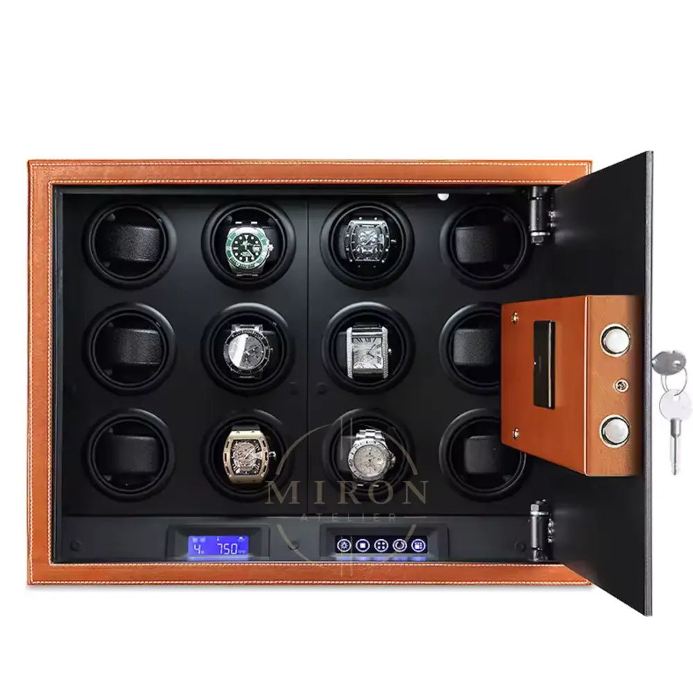 Watch Winder Safe - Le Gardien - 12 Slots Brown - Watch Winder