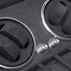 close-up of a black watch-winder