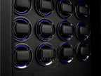 Black and blue rotators for luxury watches branded with 'Miron' branding
