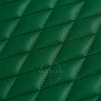 Close-up of the green rolex leather