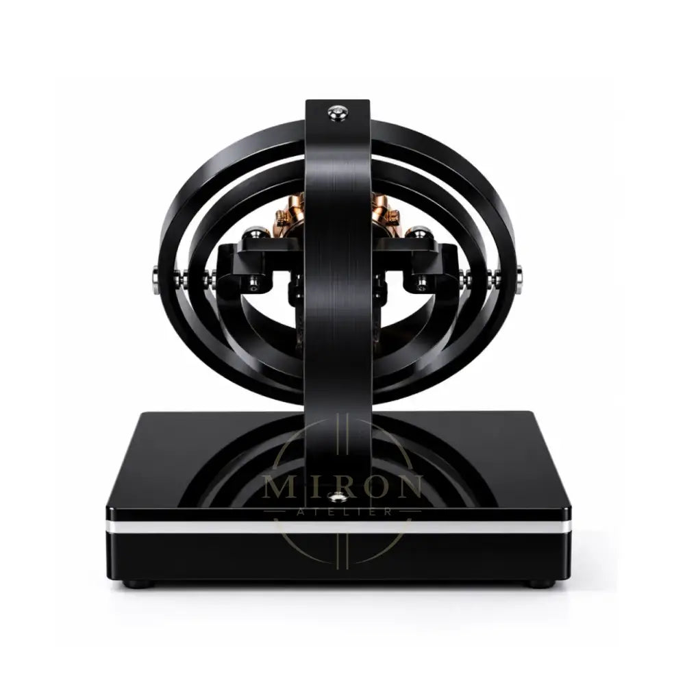 Black and silver mechanical watch winder for automatic watches.