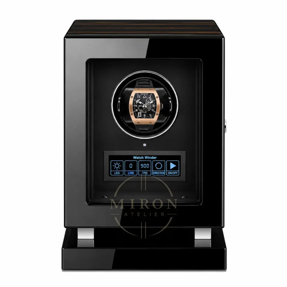 Luxury Black watch winder with a Richard Mille inside.