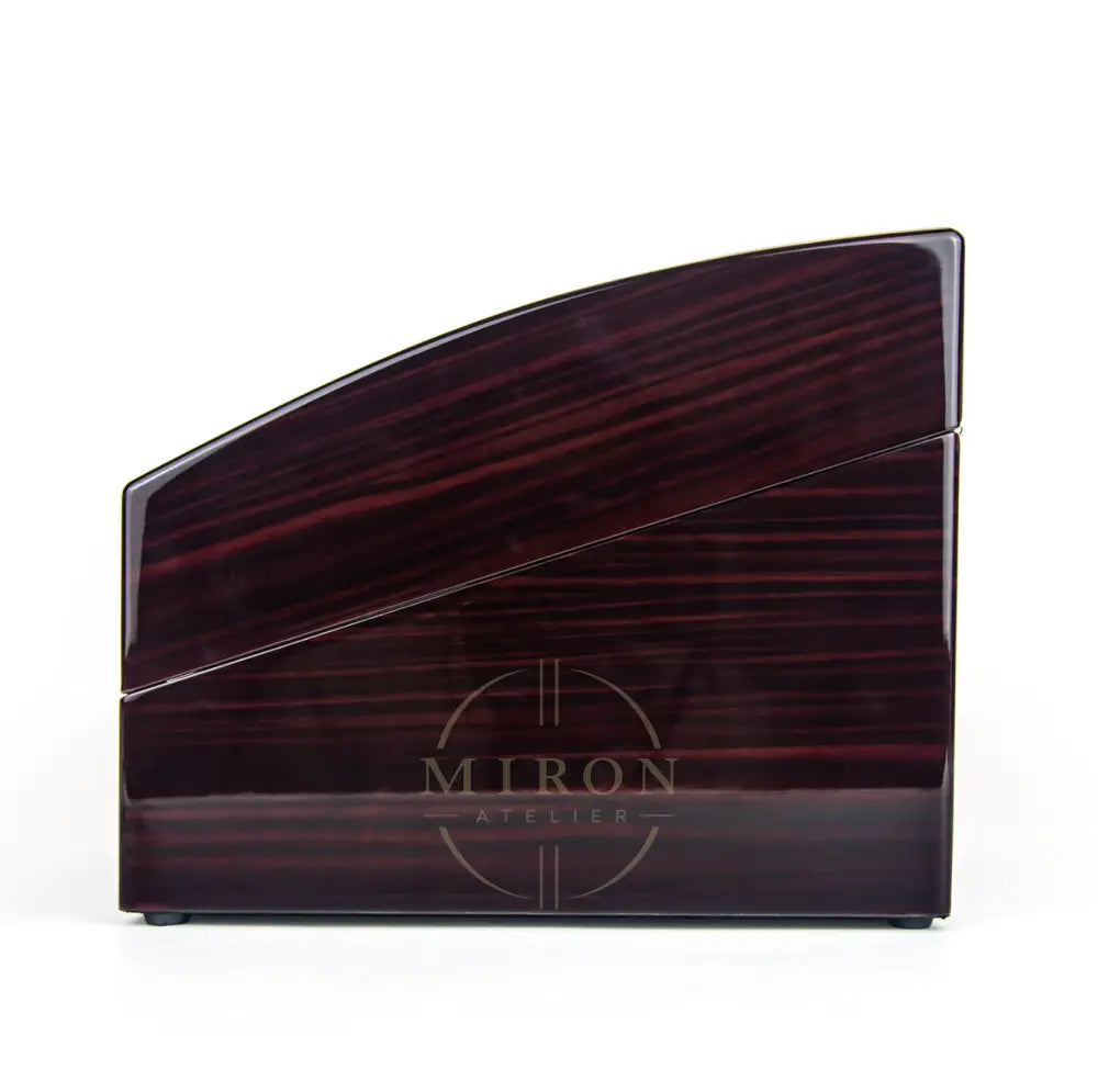 Dark brown wooden watch winder box