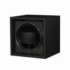 Black watch winder for Tudor and other watches on a white background