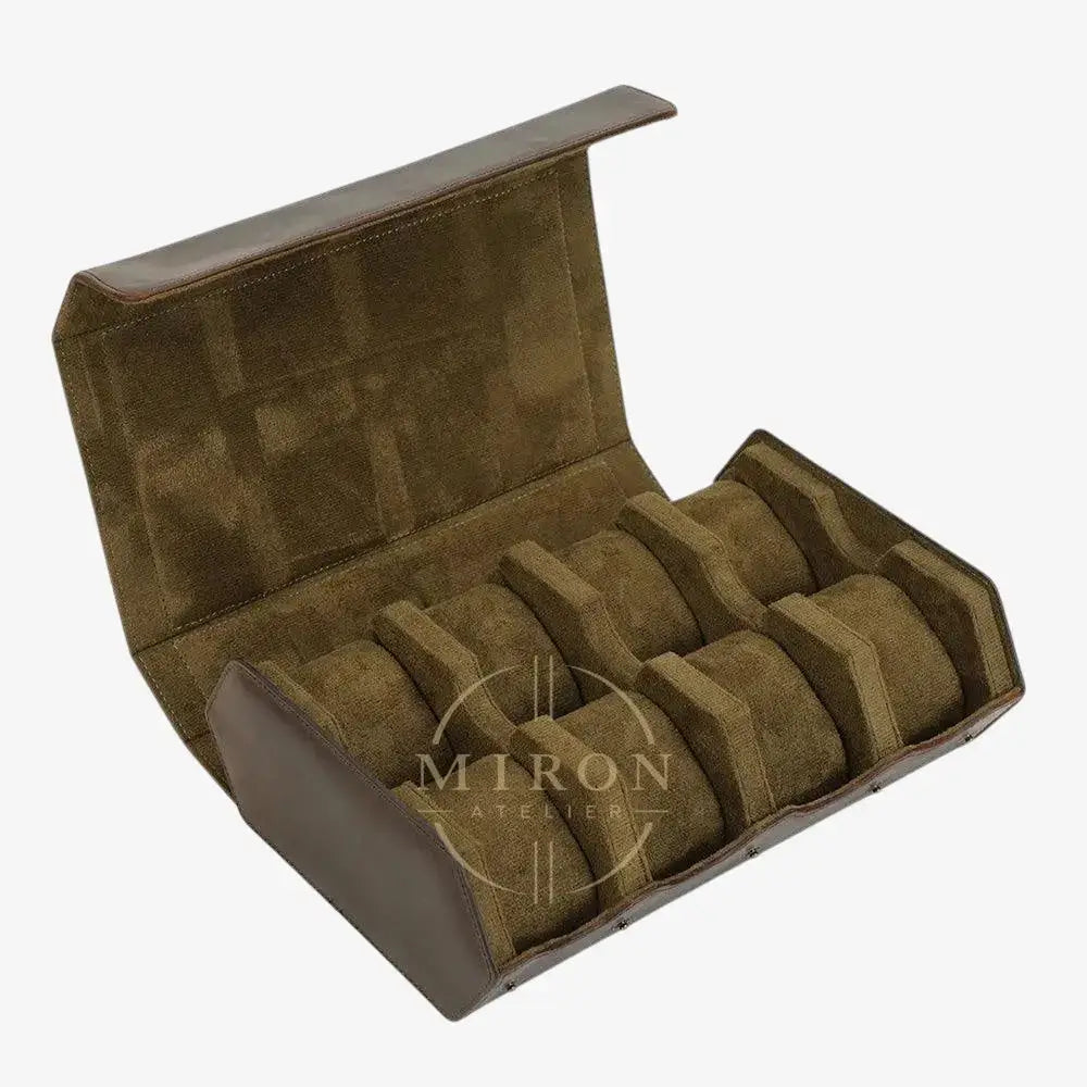 Watch Case Brown - Hexagone 8 slots - Brown - Watch Case