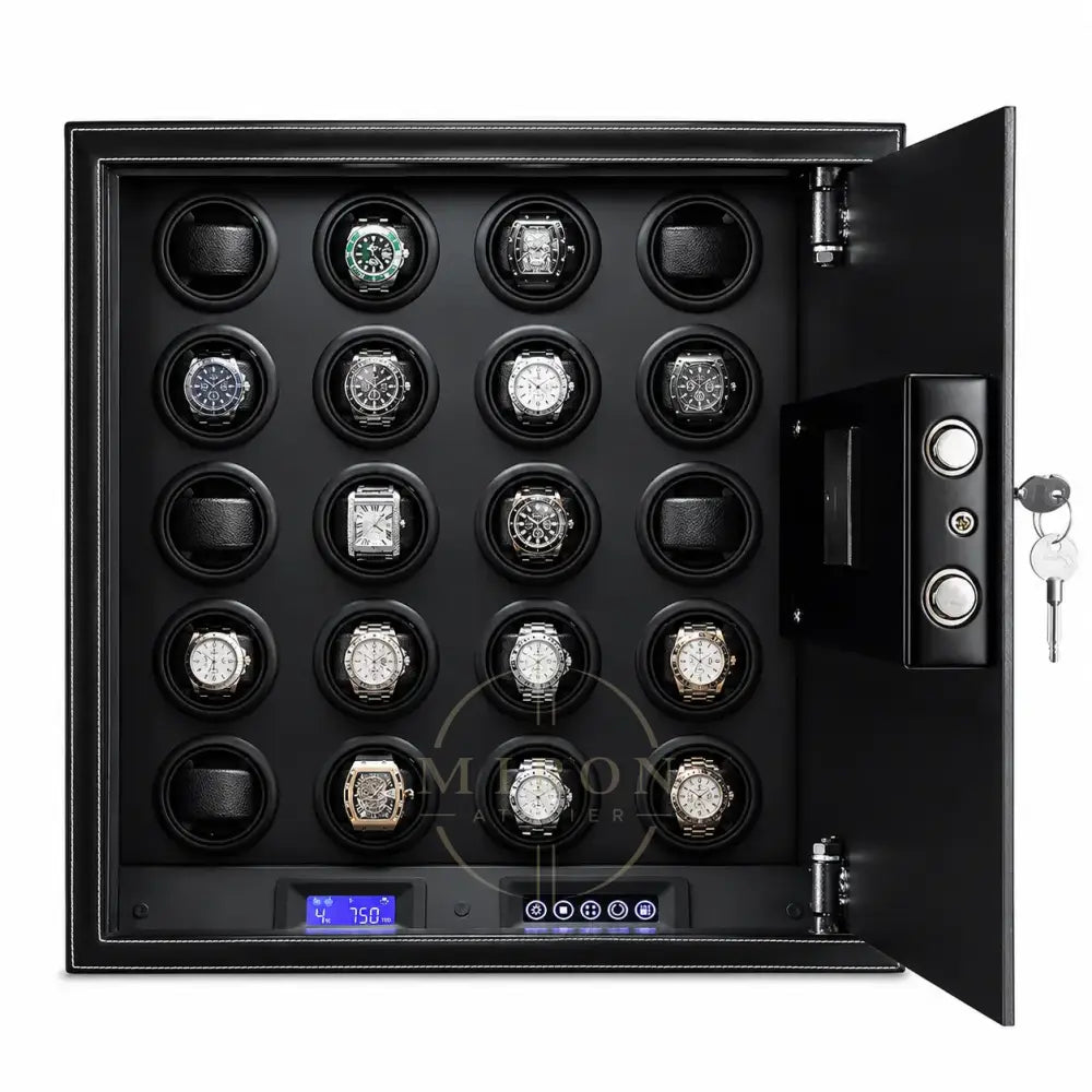 Watch Winder Safe - Le Gardien - 20 Slots Black - Watch Winder