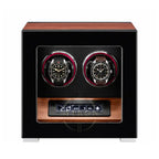 Watch winder with two luxury Tissot and Omega watches inside, finger print opening