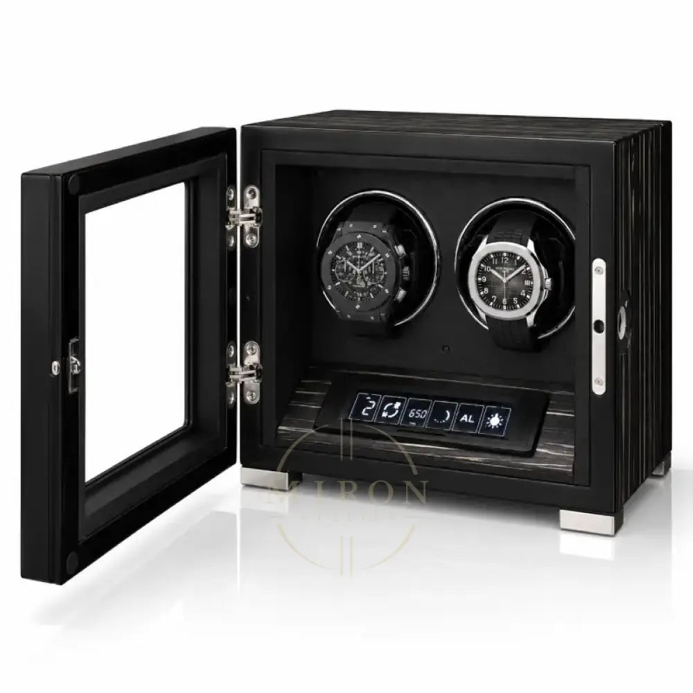 Black Watch Winder with fingerprint lock for luxury watches
