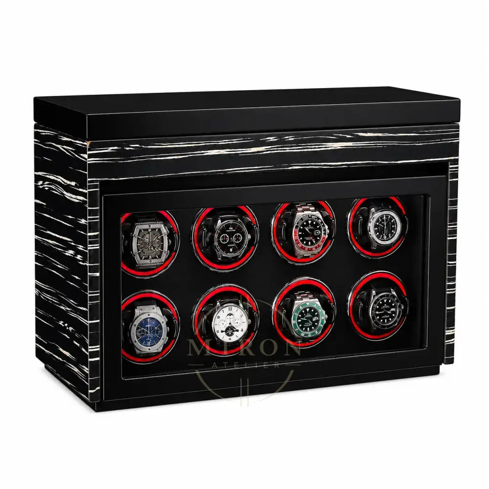 Black watch winder for luxury watch collector