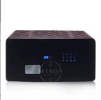 Black electronic watch winder vault device with digital display on a white background